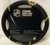 New NHL Boston Bruins Steering Wheel Cover 14.5-15.5&rdquo;