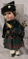 Vintage 15" The Piper Doll Leonardo Collectors Porcelain Doll with Stand