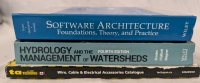 Softcover Copy of Techspan "Wire, Cable & Electrical Accessories Catalogue", Hardcover Copy of "Software Architecture: Foundations, Theory & Practice" and Hardcover Copy of Hydrology and the Management of Watersheds"