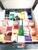 Large Box of Colourful Ribbon - Box 21x16x7"