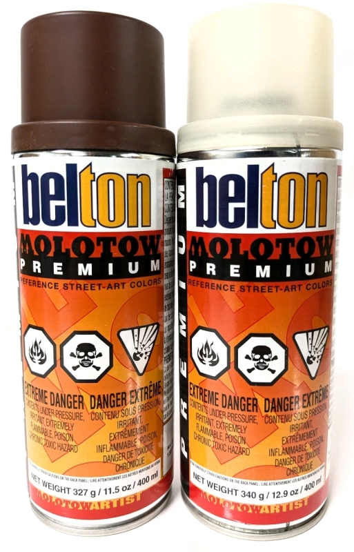 New Belton Molotow Premium Reference Street-Art Colors | HAZELNUT & MILK COFFEE TRANSPARENT | 400ml ea