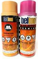 New Belton Molotow Premium Reference Street-Art Colors | ORANGE BROWN LIGHT & TELEMAGENTA TRANSPARENT | 400ml ea