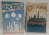 New Houston Texas + Ottawa Canada Metal Signs - 12" X 8"