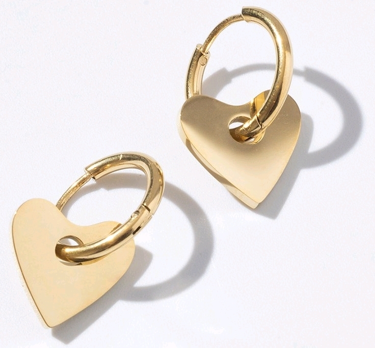 New Pearlory Waterproof Heart Huggy Hoops Earrings | 14K Real Gold on Medical Grade Stainless Steel