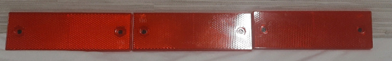 Red Plastic Adhesive Reflector For Vehicles 8pc . Measures 5 3/4"×1 3/4" each