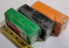 New , Sealed - Mineral Modeling Clay , Non Toxic . Black , Green & Orange . 454gram bars , 4 3/4"×2.5"×1 3/4" - 2