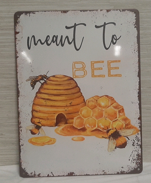 New Bee Metal Sign - 16" X 12"