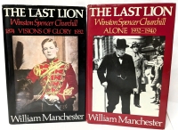 2 Vintage Hardcover Books on Winston Spencer Churchill | The Last Lion: Visions of Glory 1874-1932 & The Last Lion: Alone 1932-1940 by William Manchester