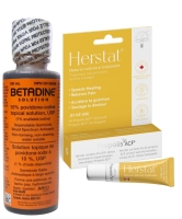 New Herstat Cold Sore Treatment (2g) & Betadine Topical Solution (100mg)