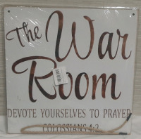 New The War Room Wood Sign w/ string - 12" X 12"