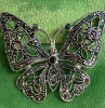 Rhinestone Filigree Butterfly Owl with Rhinestones Brooch - 3