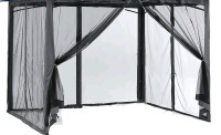 10ft×10ft×7ft Mosquito Netting for Gazebo/Canopy Tent , Black . Netting Only