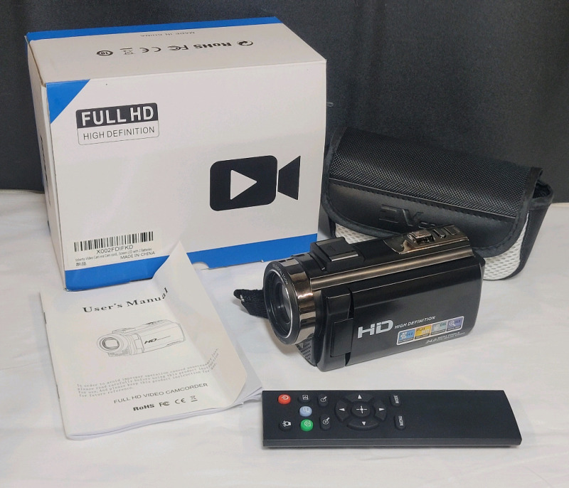 Toberto Full HD High Definition Digital Video Camera with Case & Manual . Tested Working