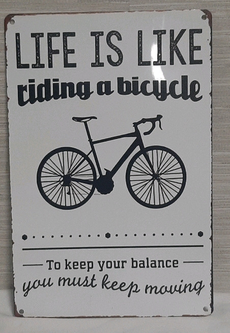 New Bicycle Metal Sign - 12" X 8"