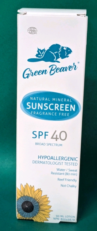 New Green Beaver SPF40 Broad Spectrum Natural Mineral Sunscreen | Fragrance Free, Reef Friendly | 90ml