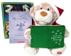 Working 11.25" Tall Animatronic Christmas Bear (Super Soft!) & 2 Paperback Children's Books on Christmas