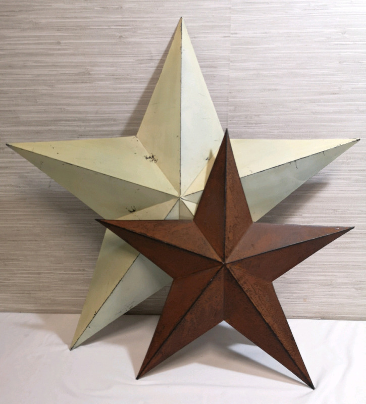 2 Barn Stars 16.25" & 23.75" Tall