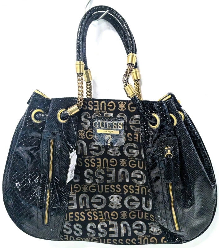 New GUESS Faux Leather Handbag with Dust Bag | Note: No Crossbody Strap | 17" x 12" with 8" Drop Handles