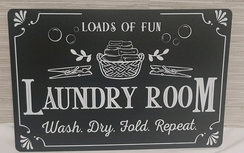 New Laundry Room Metal Sign - 12" X 8"