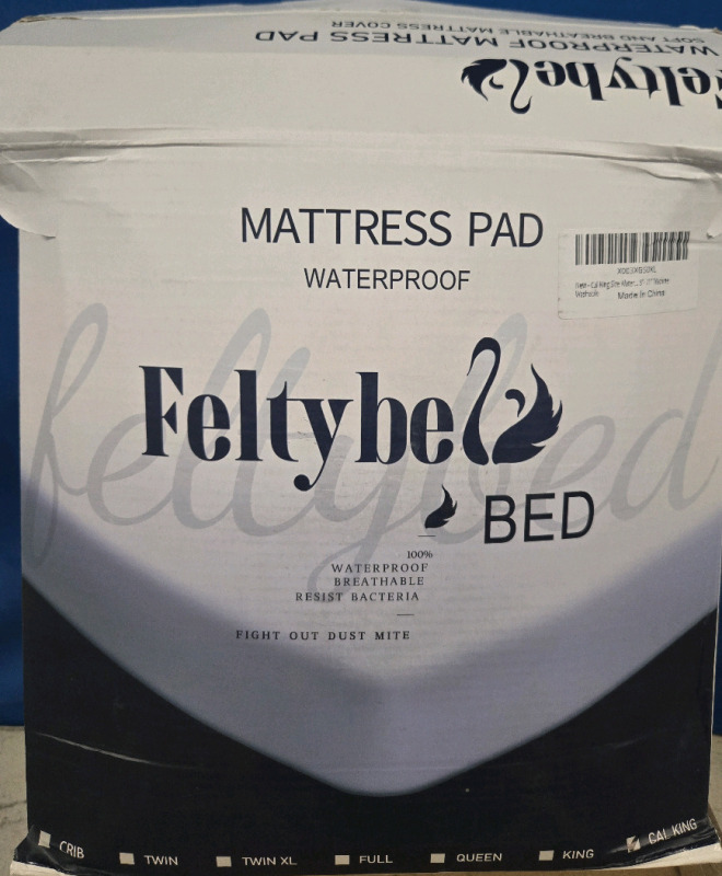 New | Felty Bed California King Size Waterproof Breathable Bacteria Resistant Matress Pad