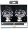 New Cambria Elite 2-Pack Brushed Nickle & Acrylic Faceted Ball Finials for Cambria Elite Drapery Rods & Holdbacks | 4.4" Long (incl Screws)