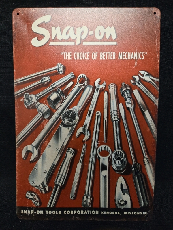 New | " Snap On The Choice Of Better Mechanics " Metal Wall Sign ( 12" x 8" )