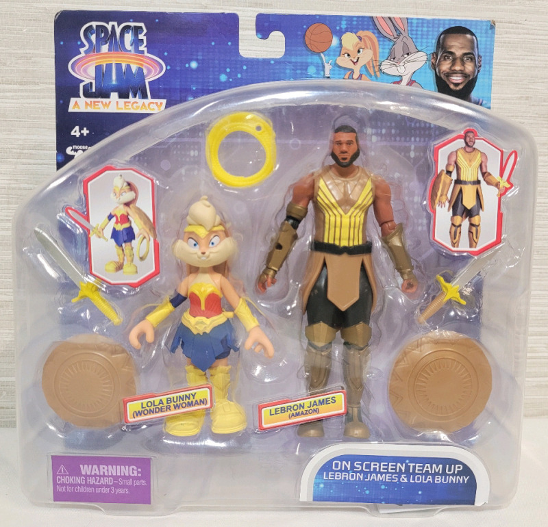 New , Sealed - Space Jam - A New Legacy : LeBron James (amazon) & Lola Bunny (wonder woman) Action Figures