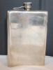 Vintage Meriden Britannia International Silver Plated Hip Flask 1319 . Measures 7" tall . Engraved Monogrammed Top Left Corner - 2