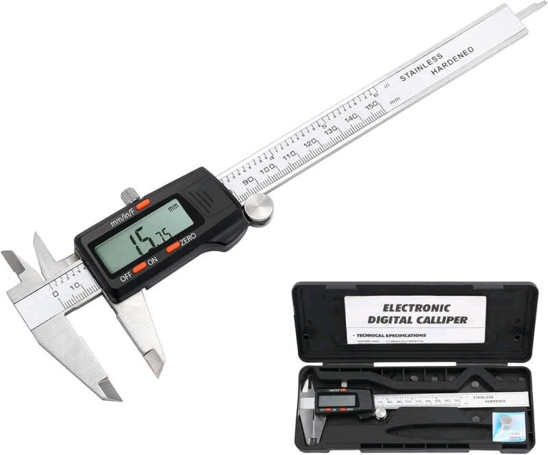 New AllMeter Electronic Digital Vernier Caliper | 150 mm /6 Inch Stainless Steel Electronic Caliper Fractions/Inch/Metric Conversion Measuring Tool