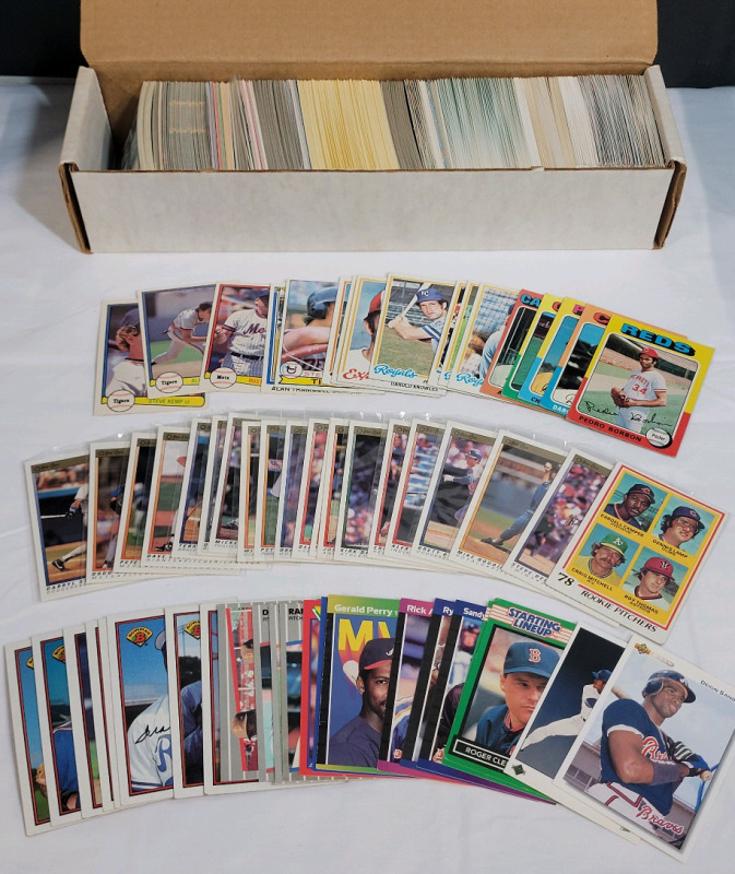 1975 - 1994 MLB Baseball Trading Card Singles . 700+ Cards , Appears to Have No Doubles . Topps , UD , Bowman plus more