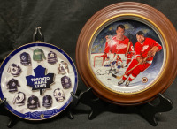 2 Collectable Hockey plates Toronto Maple Leafs & Detroit Red Wings Largest in Frame 11 1/2&rdquo; w
