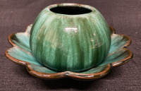 Vintage Blue Mountain Pottery Dish & Low Vase / Bowl 3.5&rdquo; tall