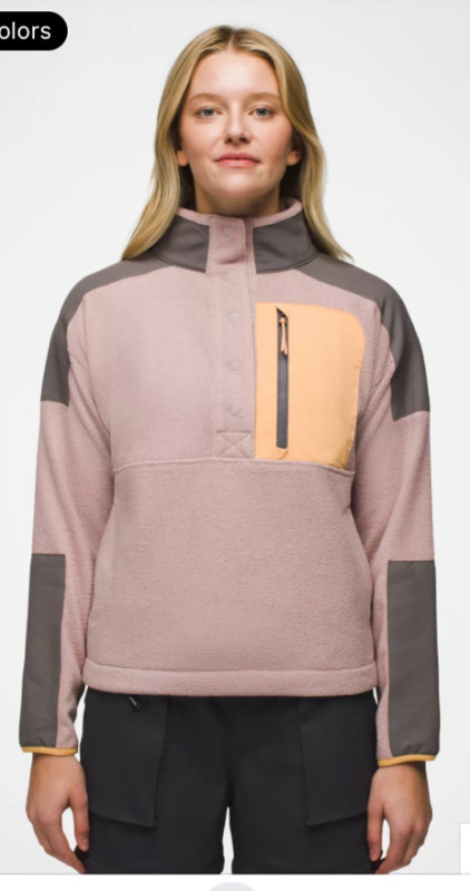 New Women’s prAna Peak Snap Up Fleece Size Medium Retails $120