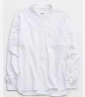 New Aerie Take It Easy Popover Polo Swatshirt Size XS Retails $60