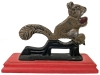 Vintage Cast Iron Squirrel Nutcracker on Wood Base | 7.5" x 2.5" x 5.75" - 3