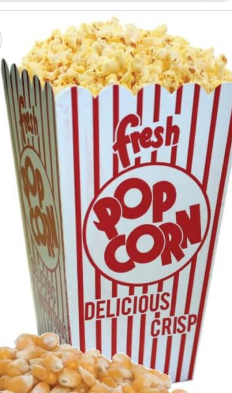 8 Popcorn Boxes for Showtime @ Home 6” x 7”tall