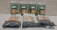 4 New Toothpick Dispensers + 6 New Packs of Wood Coffee Stirrers : 200 Toothpicks per Pack, 150 Stirrers per Pack