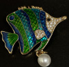 Enamel Rhinestone Angel Fish Brooch Faux Pearl Bracelet Lady Bug Pin Flower brooch - 2