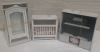 New Miniature Doll House Piano, Baby Crib & Cabinet