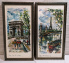 2 Vintage 15.25"H Framed Signed Paris Prints