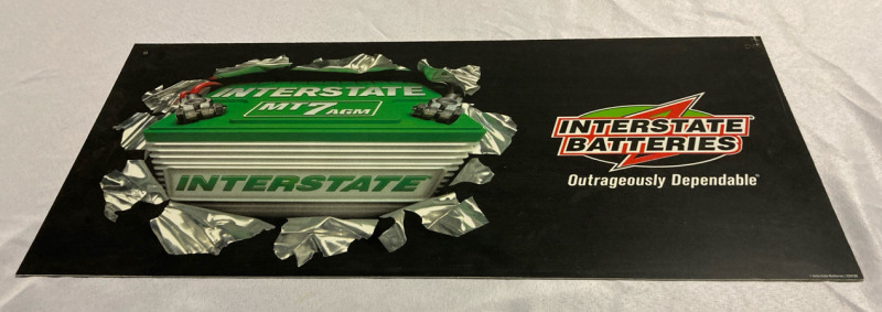 Interstate Batteries Wooden Sign 22.5” L x 10.5” w