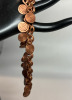Copper Jewelry HEB Canada Vintage Enamel brooch over Swirl bracelet Hinged Cuff Magical Frame Pendant - 3