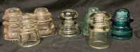 7 Vintage Dominion 42 Glass Insulators Tallest 3.5&rdquo; w c 4.5&rdquo; tall