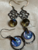 Dichroic Nebula Sterling Silver Droo Earrings Celtic Knot Drop Earrings