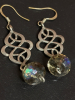 Dichroic Nebula Sterling Silver Droo Earrings Celtic Knot Drop Earrings - 3