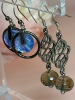 Dichroic Nebula Sterling Silver Droo Earrings Celtic Knot Drop Earrings - 4