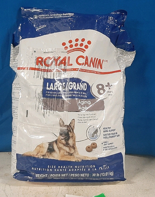 New Royal Canin 30lb Bag for Aging Dogs 8+ Retails for $113 Best By June 07 2025 Minor hole in bag