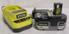 New , Open Box - RYOBI One+ 18V 6Ah Lithium Battery , Charger & Tool Bag - Model # PSK009 . Tested , Charger Working , Battery Charges . Retail $200 - 2