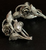 Sterling Silver Brooch Earrings and Bangle Signed - 3