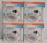 New - SYLVANIA General Lighting LED 4" RT4 Recessed Downlight Kit with Screw Base Plug and Play , Indoor / Outdoor , 65w . Four (4) Kits , Retail $100